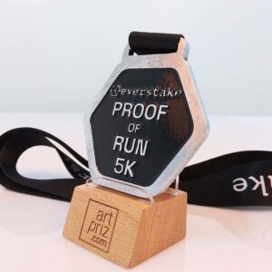 Медаль литая «PROOF OF RUN 5K» с черной эмалью 70мм АРТПРИЗ 4909-5