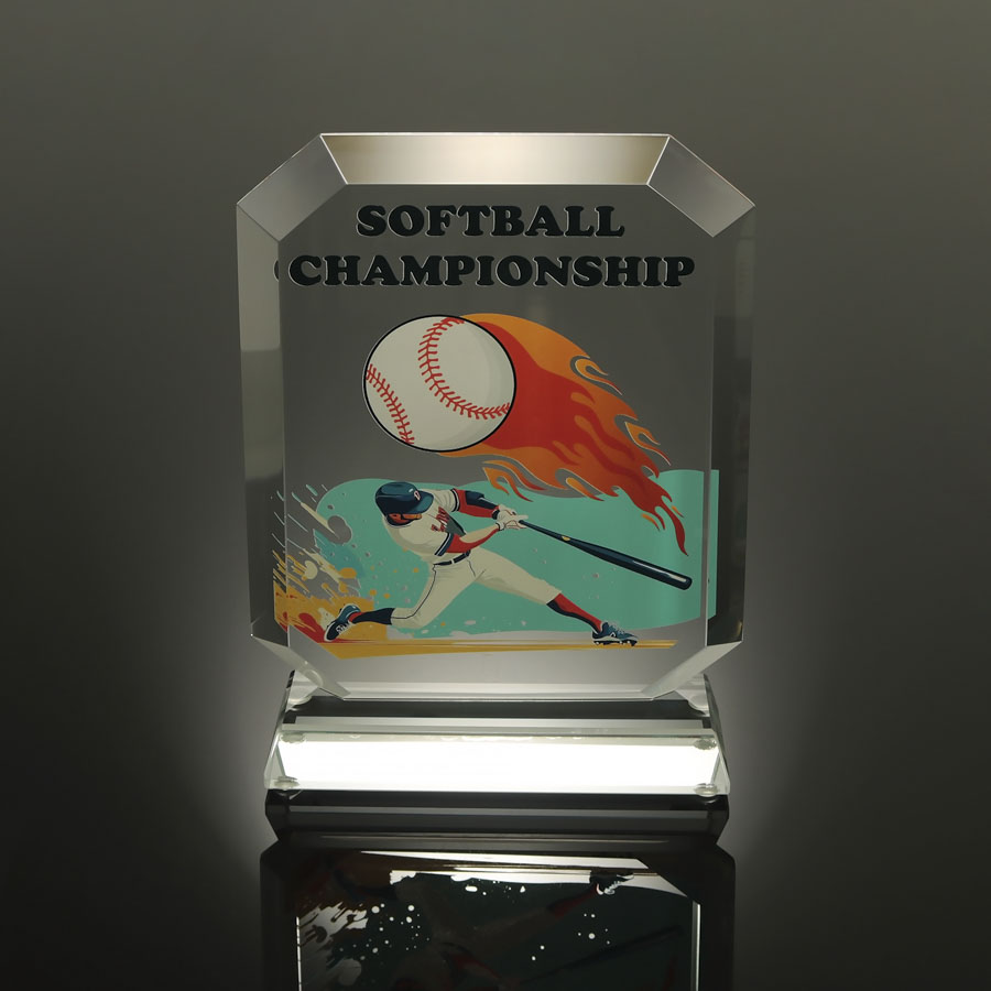 Нагорода зі скла 15мм з огранованими краями 15х20см GL-102I