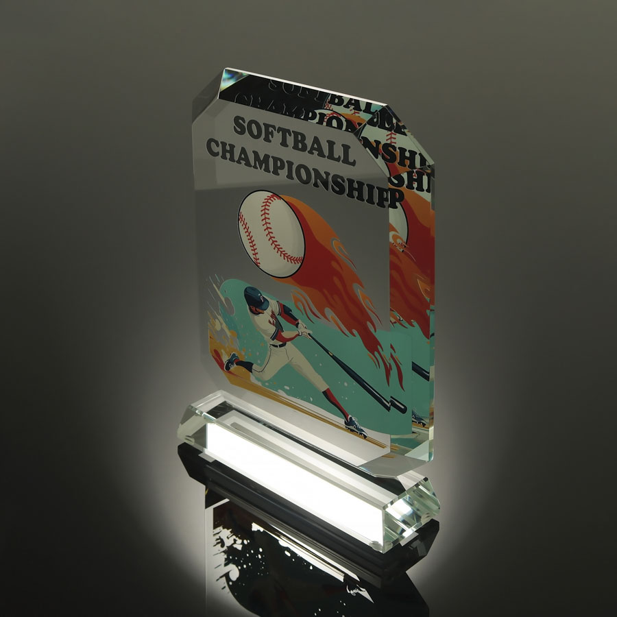 Нагорода зі скла 15мм з огранованими краями 15х20см GL-102I