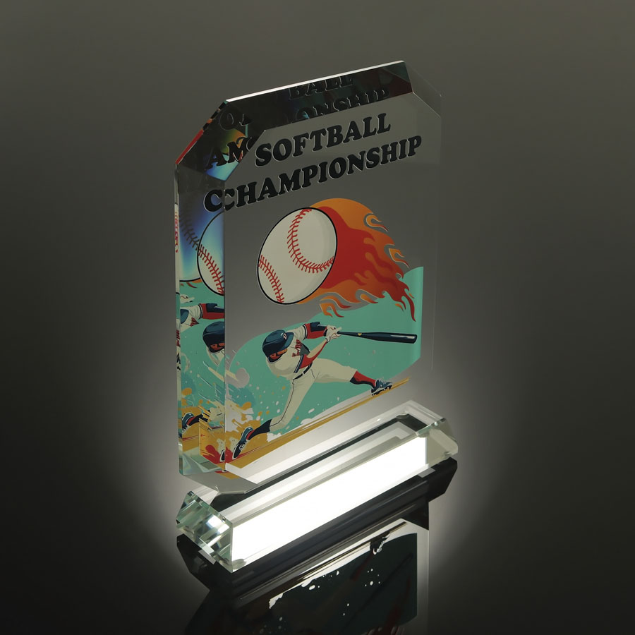 Нагорода зі скла 15мм з огранованими краями 15х20см GL-102I