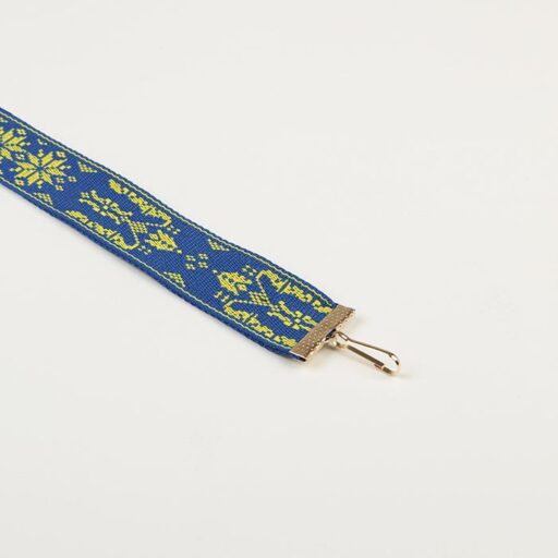 Стрічка ткана орнамент зірка з гербом із затискачем і карабіном 25 мм ST25ZGK