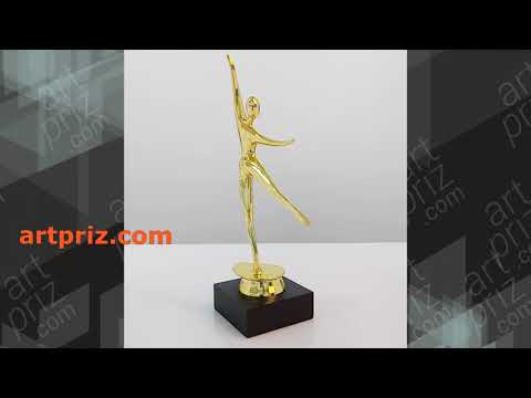 Статуетка Танцівниця на Мармуровій Основі, Золотиста (H19см) STT19