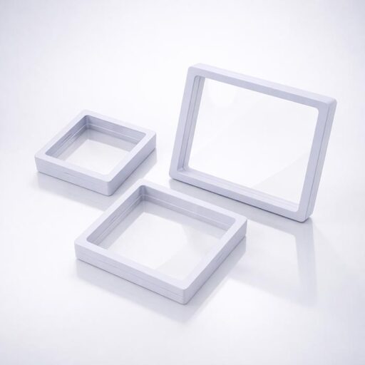 Коробка для зберігання коїнів ювелірних прикрас з поліетиленової плівки 7х7см біла PL7W