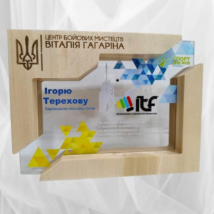 Подяка Центр бойових мистецтв Віталія Гагаріна 28х21см Артприз 626-5