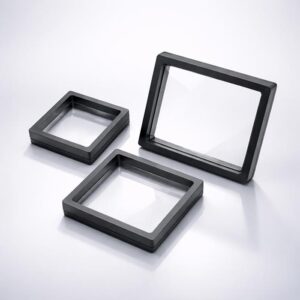 3D-Рамка-Вітрина для монет, медалей та ювелірних прикрас 7х7см чорна PL7B