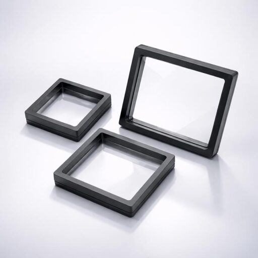 3D-Рамка-Вітрина для коїнів медалей та Ювелірних Прикрас 9х9см чорна PL9B