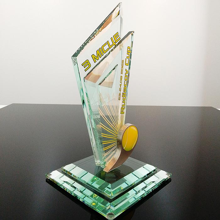 Приз скляний з тенісу Rudiacov Cup 25х13,5см Артприз 1992-5