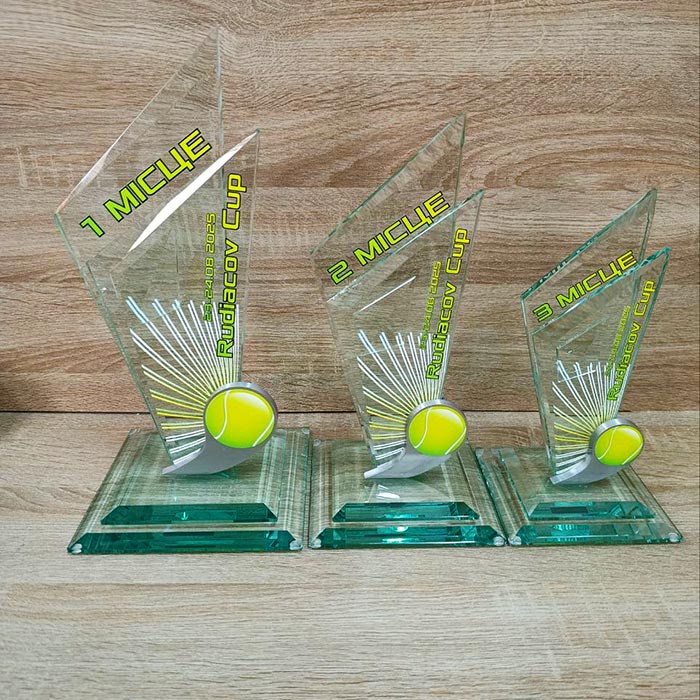 Приз скляний з тенісу Rudiacov Cup 25х13,5см Артприз 1992-5