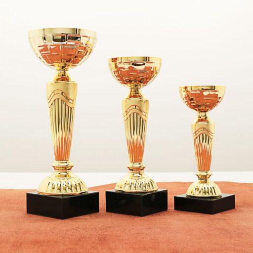 Кубок нагородний K6145B золотий на мармуровій основі H22см, чаша D7см