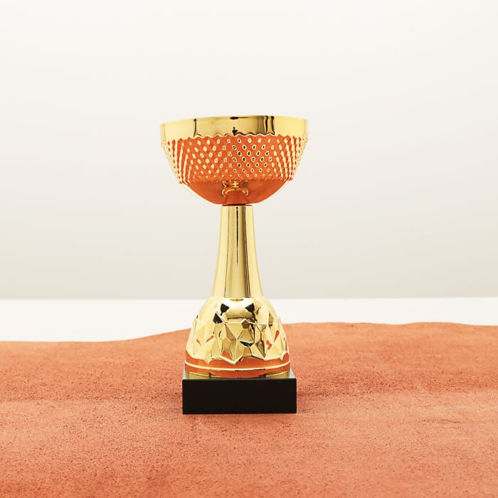 Кубок нагородний K5135C золотий на мармуровій основі H13см, чаша D7см