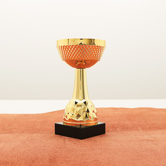 Кубок нагородний K5135C золотий на мармуровій основі H13см, чаша D7см