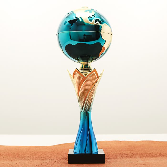 Кубок нагородний K6139A на мармуровій основі H30см, чаша земна куля D12см