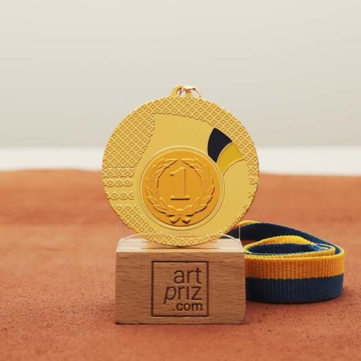 Медаль універсальна MA5020 золота зі стрічкою D50мм жетон D25мм