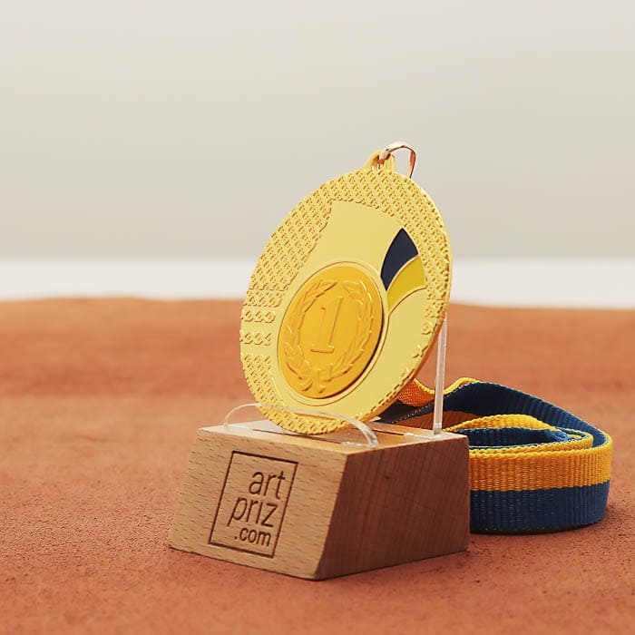 Медаль універсальна MA5020 золота зі стрічкою D50мм жетон D25мм