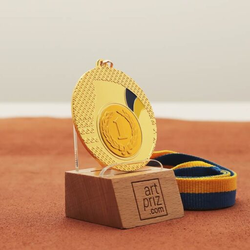 Медаль універсальна MA5020 золота зі стрічкою D50мм жетон D25мм