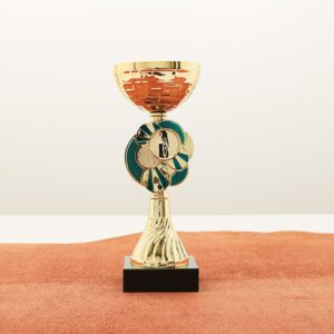 Кубок нагородний K6146C золотий на мармуровій основі H18см, чаша D7см
