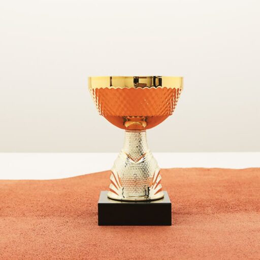 Кубок нагородний K6144C золотий на мармуровій основі H11см, чаша D7см