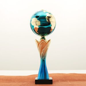 Кубок нагородний K6139B на мармуровій основі H33см, чаша земна куля D12см