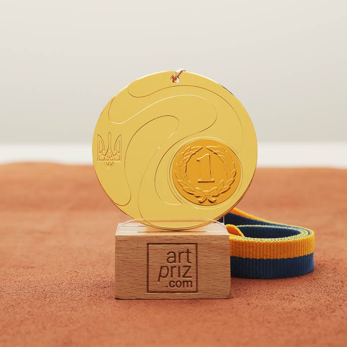 Медаль універсальна MA5013 золота зі стрічкою D60мм жетон D25мм