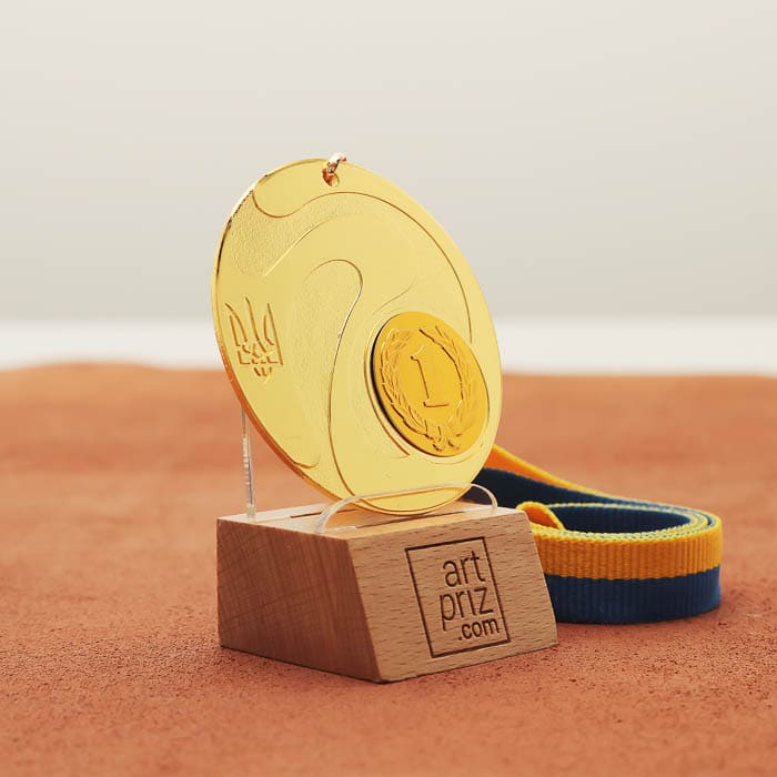 Медаль універсальна MA5013 золота зі стрічкою D60мм жетон D25мм