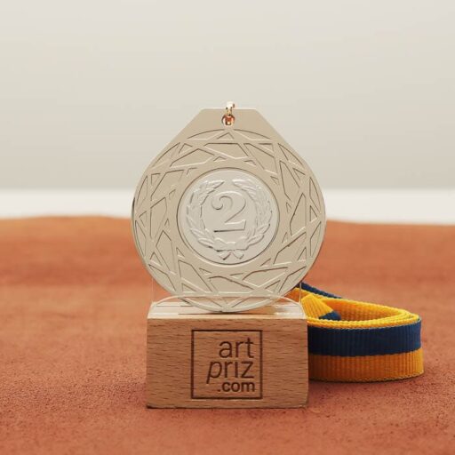 Медаль універсальна MA5017 срібна зі стрічкою D50мм жетон D25мм