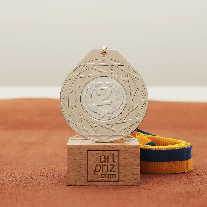 Медаль універсальна MA5017 срібна зі стрічкою D50мм жетон D25мм