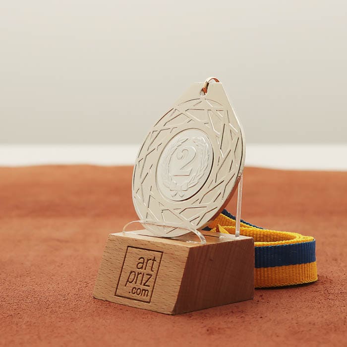 Медаль універсальна MA5017 срібна зі стрічкою D50мм жетон D25мм