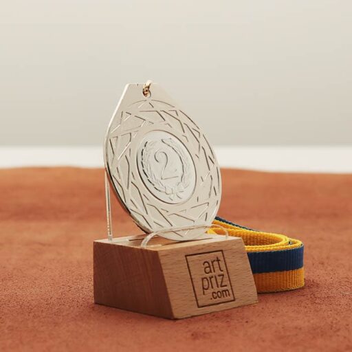 Медаль універсальна MA5017 срібна зі стрічкою D50мм жетон D25мм