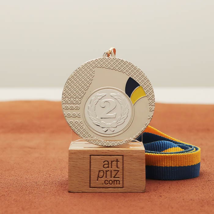 Медаль універсальна MA5020 срібна зі стрічкою D50мм жетон D25мм