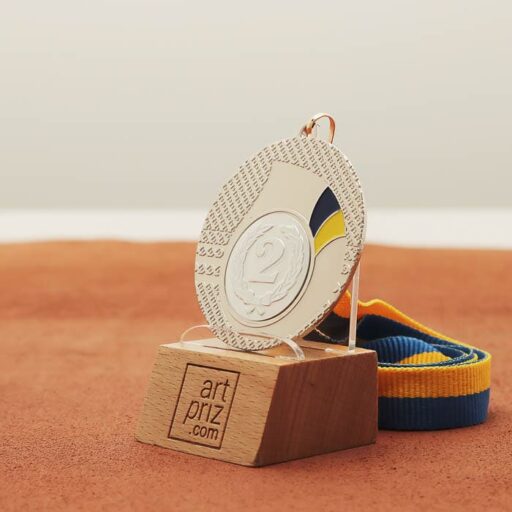 Медаль універсальна MA5020 срібна зі стрічкою D50мм жетон D25мм