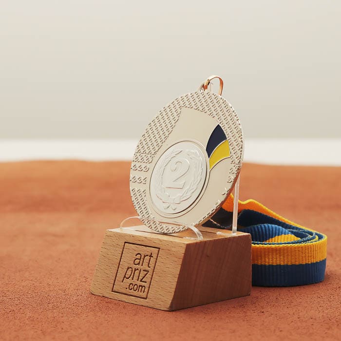 Медаль універсальна MA5020 срібна зі стрічкою D50мм жетон D25мм