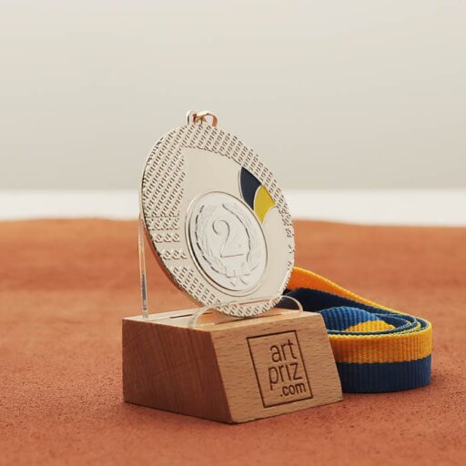 Медаль універсальна MA5020 срібна зі стрічкою D50мм жетон D25мм