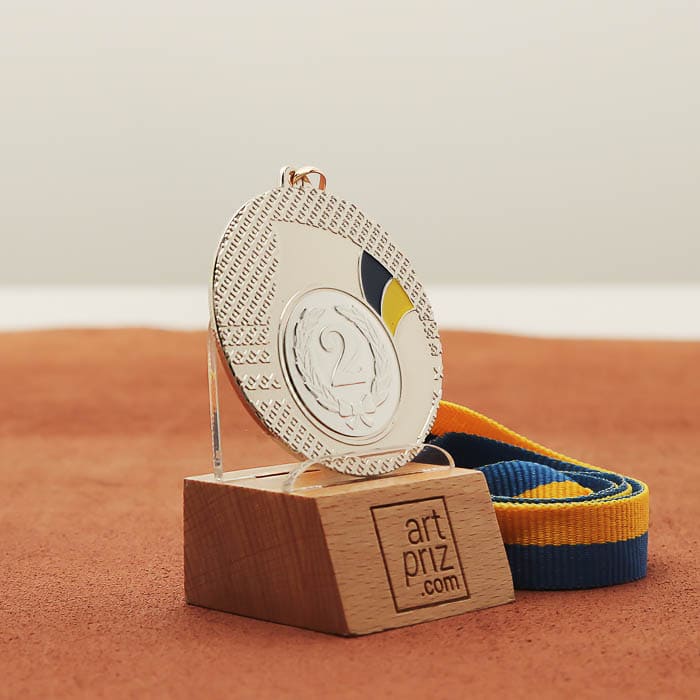 Медаль універсальна MA5020 срібна зі стрічкою D50мм жетон D25мм