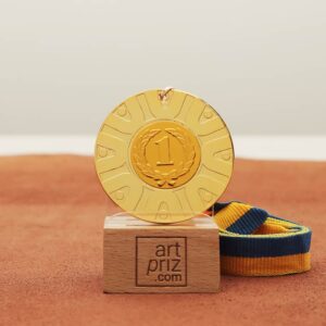 Медаль універсальна MA5019 золота зі стрічкою D50мм жетон D25мм