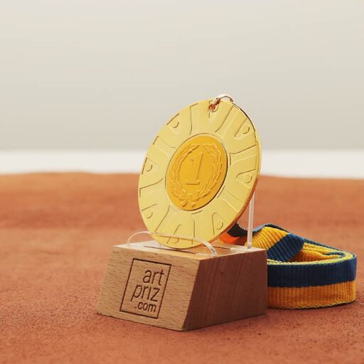 Медаль універсальна MA5019 золота зі стрічкою D50мм жетон D25мм