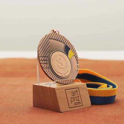 Медаль універсальна MA5020 бронзова зі стрічкою D50мм жетон D25мм