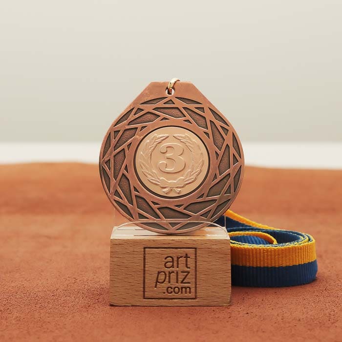 Медаль універсальна MA5017 бронзова зі стрічкою D50мм жетон D25мм