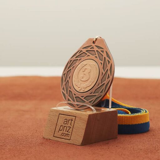 Медаль універсальна MA5017 бронзова зі стрічкою D50мм жетон D25мм