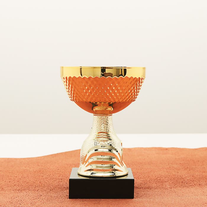 Кубок нагородний K6144B золотий на мармуровій основі H13см, чаша D9см