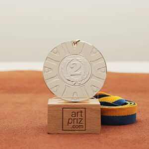 Медаль універсальна MA5019 срібна зі стрічкою D50мм жетон D25мм