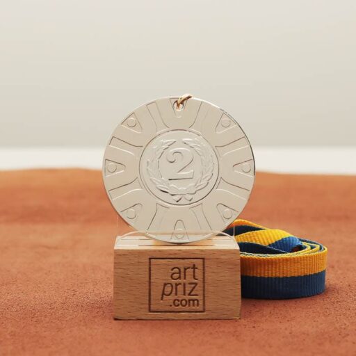 Медаль універсальна MA5019 срібна зі стрічкою D50мм жетон D25мм