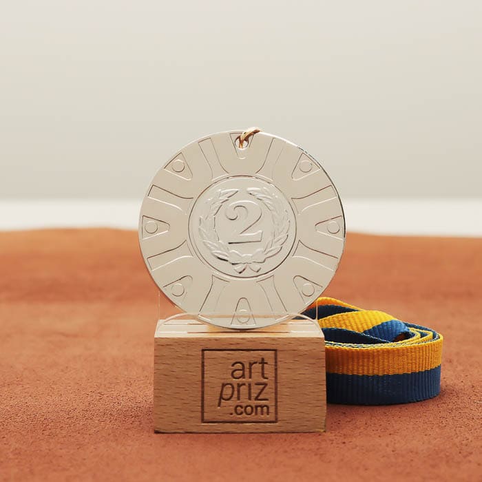 Медаль універсальна MA5019 срібна зі стрічкою D50мм жетон D25мм