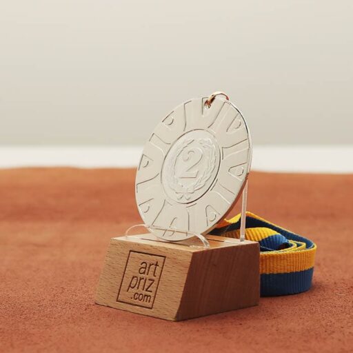 Медаль універсальна MA5019 срібна зі стрічкою D50мм жетон D25мм