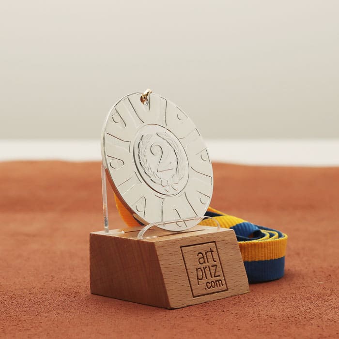 Медаль універсальна MA5019 срібна зі стрічкою D50мм жетон D25мм