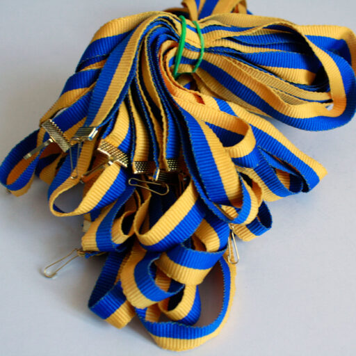 Стрічка Українська з кліпсою і карабіном 10мм для медалей і бейджів АРТПРИЗ E9910