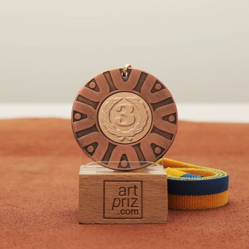 Медаль універсальна MA5019 бронзова зі стрічкою D50мм жетон D25мм