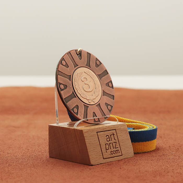 Медаль універсальна MA5019 бронзова зі стрічкою D50мм жетон D25мм