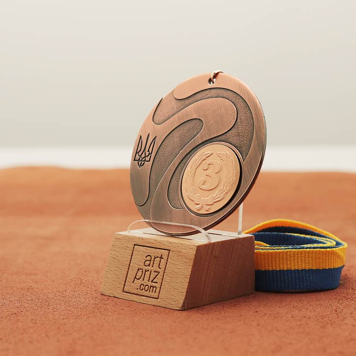 Медаль універсальна MA5013 бронзова зі стрічкою D60мм жетон D25мм