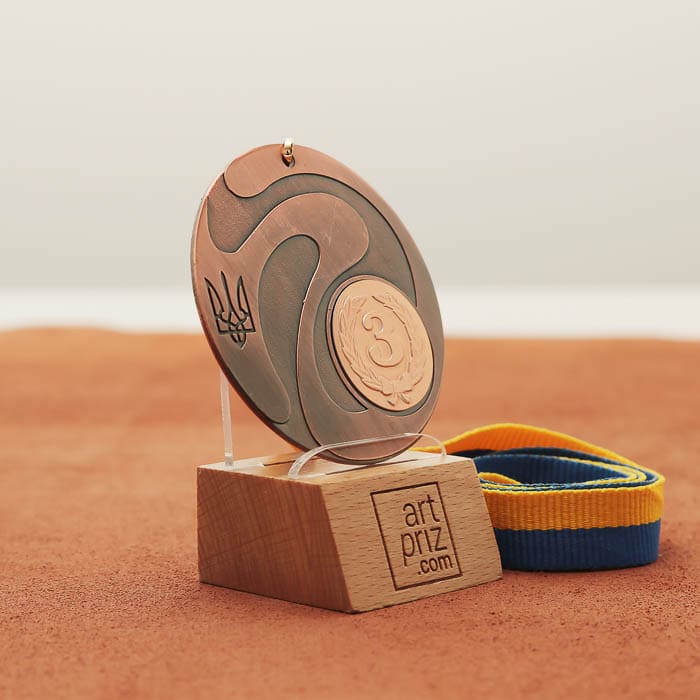 Медаль універсальна MA5013 бронзова зі стрічкою D60мм жетон D25мм