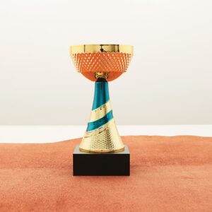 Кубок нагородний K5117C золотий на дерев’яній основі H16см, чаша D70мм